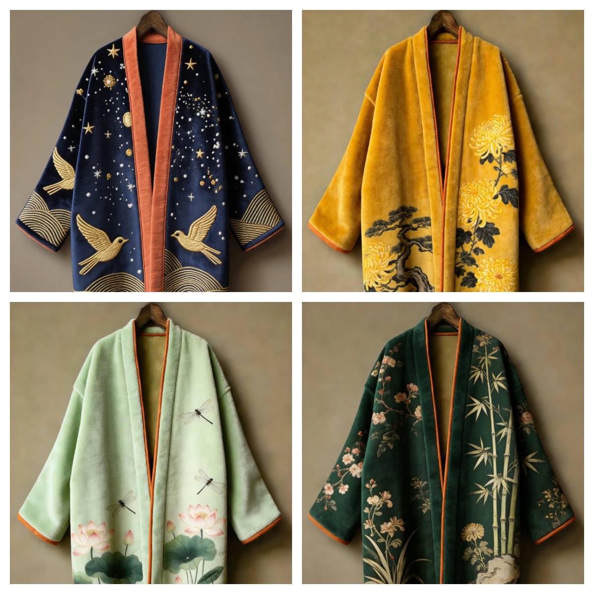 Haori Japanese Jacket - كارديجان ياباني سميك من الفلانيل، يوكاتا،