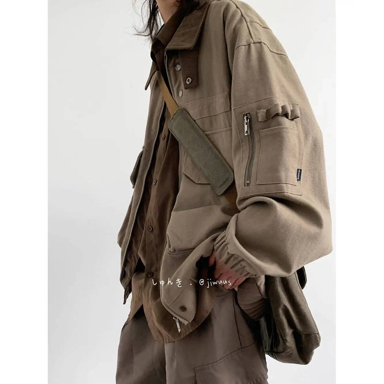 Haori Japanese Jacket - سترة رجالية للربيع والخريف سترة فضفاضة