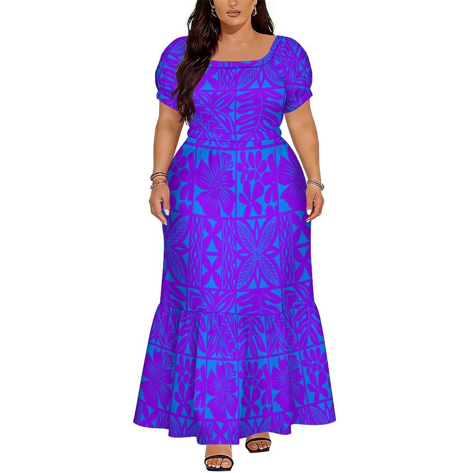 فستان طويل أنيق برقبة على شكل  - مراجعة Ethnic Style Dresses وسعره