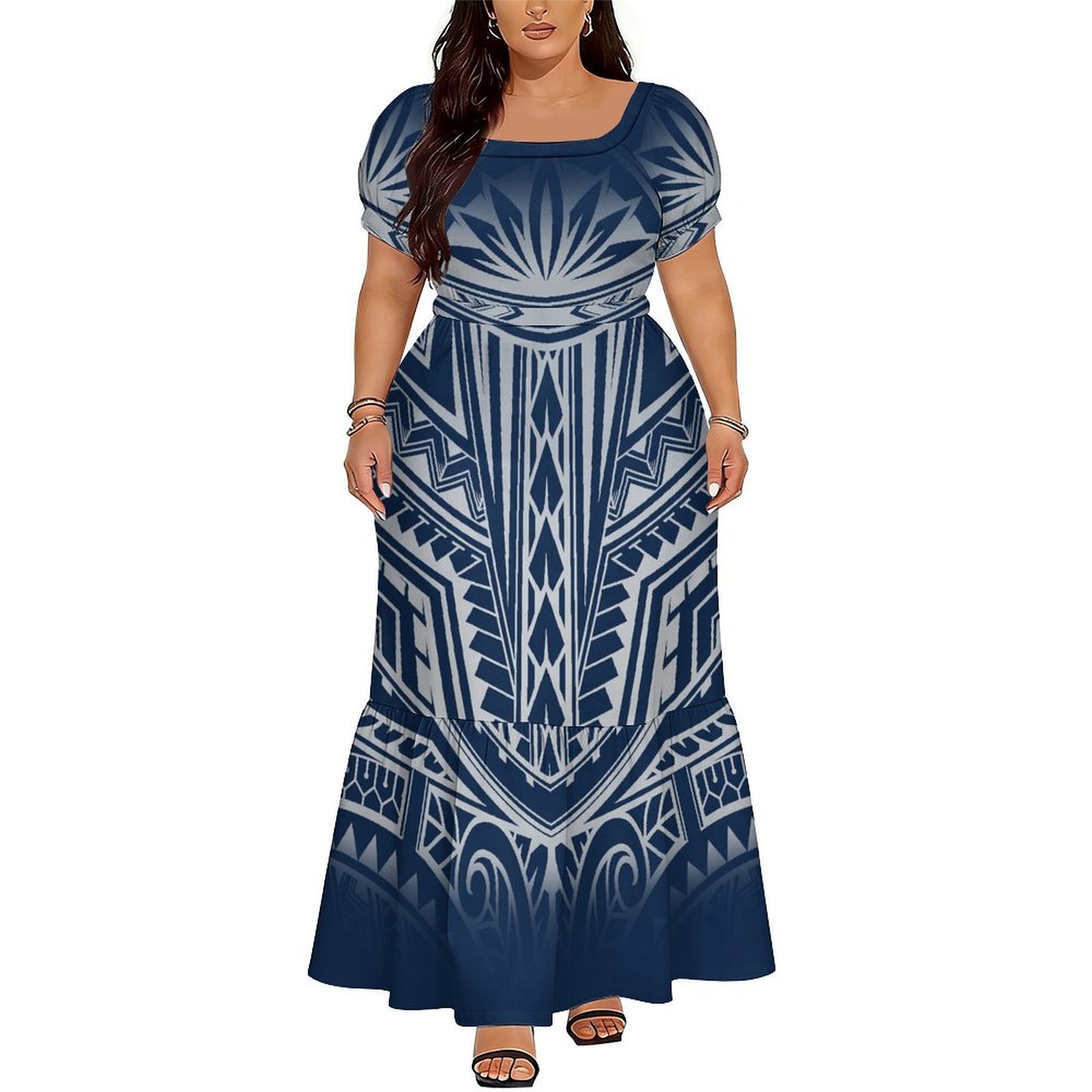 فستان طويل أنيق برقبة على شكل  - مراجعة Ethnic Style Dresses وسعره