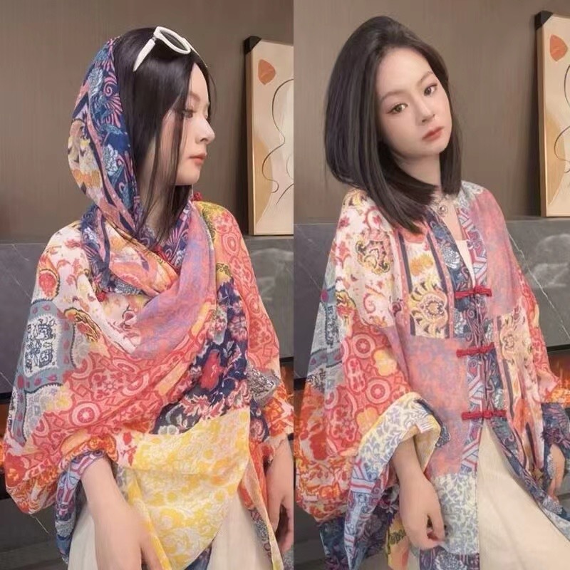 شال صيفي للحماية من الشمس 90*1 - مراجعة Ethnic Fashion Photography وسعره