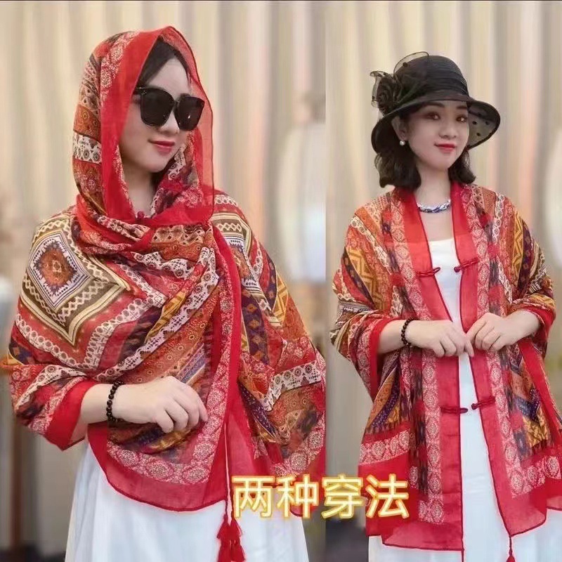شال صيفي للحماية من الشمس 90*1 - مراجعة Ethnic Fashion Photography وسعره
