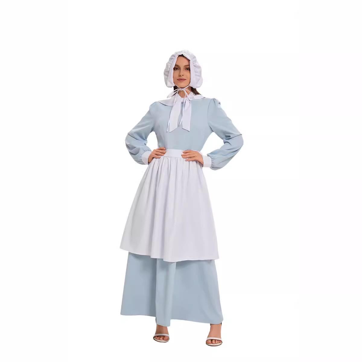فستان أزرق للهالوين مع مريلة ب - مراجعة Ethnic Style Dresses وسعره