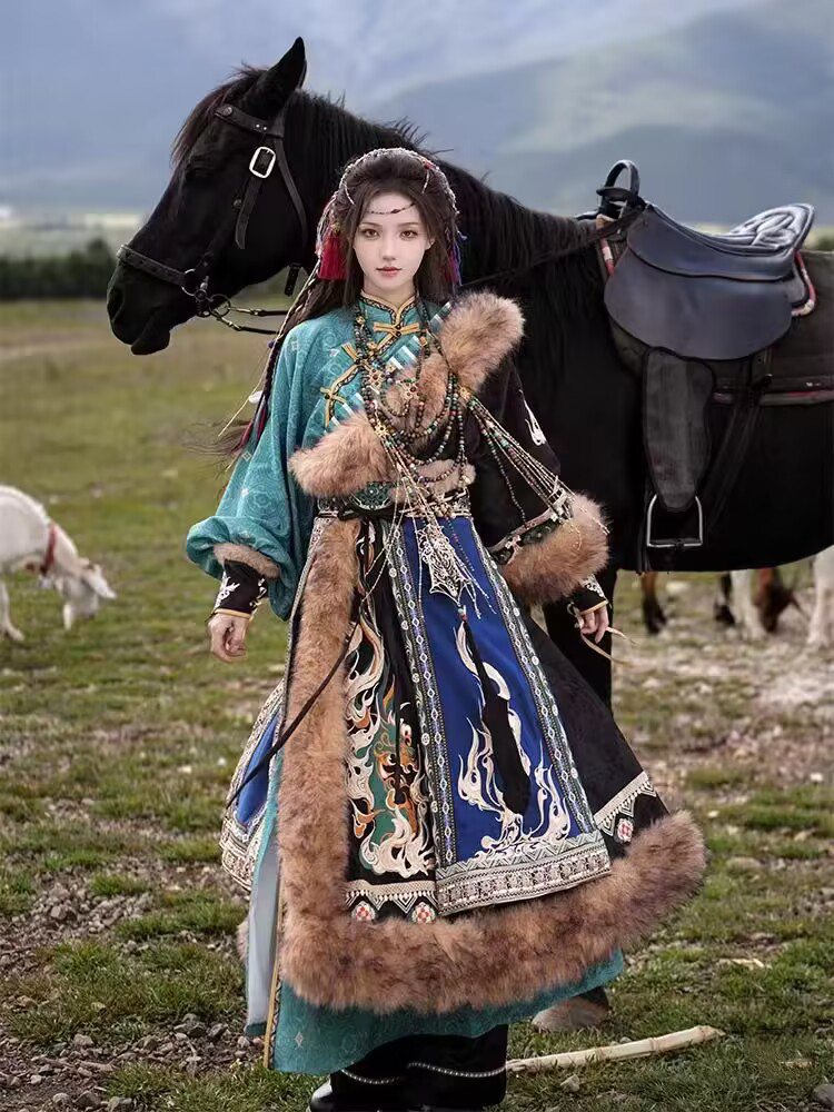 زي تبتي نسائي بتصميم جديد، أزي - مراجعة Ethnic Fashion Photography وسعره